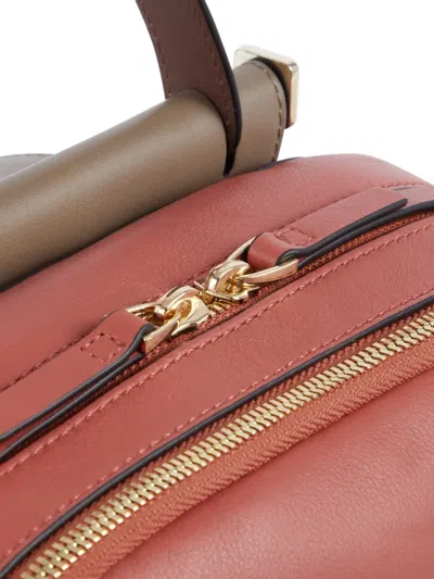 Piquadro Leather Backpack In Orange