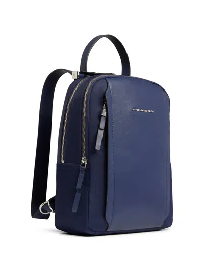 Piquadro Panelled Backpack In Blue