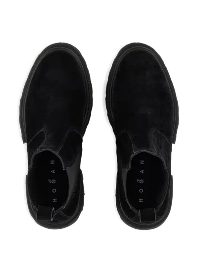 Hogan Solid Color Versatile Chelsea Boots In Black