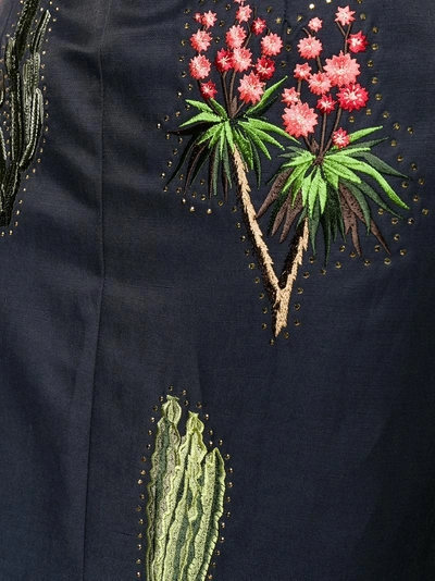 Shop Stella Mccartney Cactus Embroidered Pencil Skirt