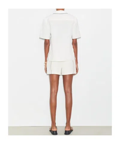Tory Burch Pleated High-waisted Shorts In White