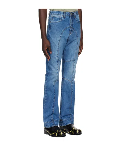 Edward Cuming Patchwork Denim Pants In Blue