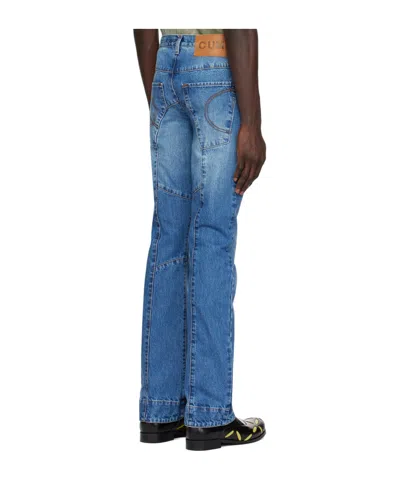 Edward Cuming Patchwork Denim Pants In Blue