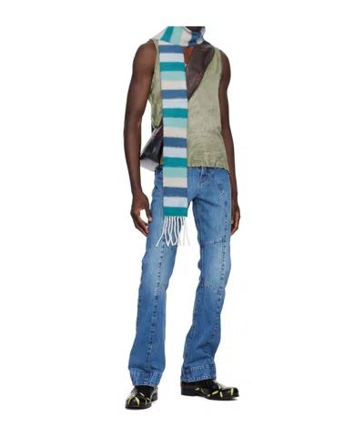 Edward Cuming Patchwork Denim Pants In Blue