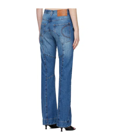 Edward Cuming Patchwork Denim Pants In Blue