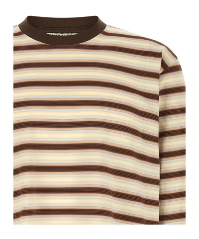 Auralee Striped Long-sleeved T-shirt In Multi