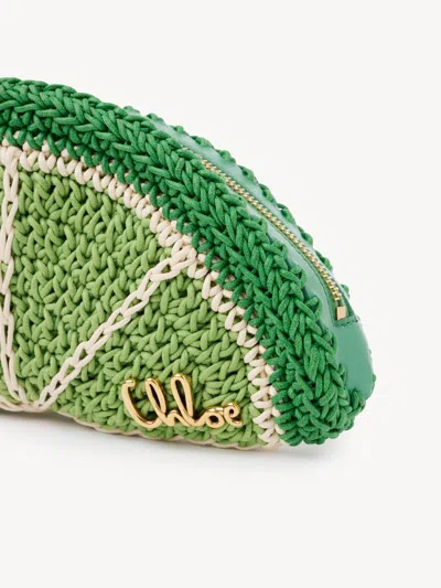 Chloé Chloe Tropicus Lime Braided Waxed Cord Clutch In Green