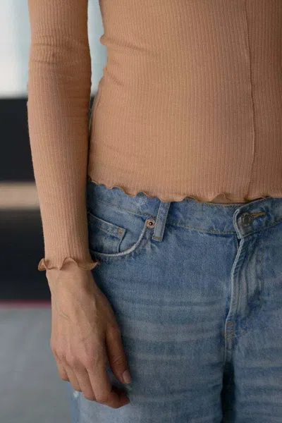 Baserange Long-sleeved T-shirt In Brown