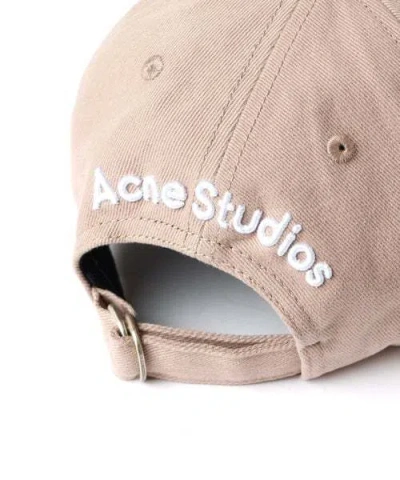 Acne Studios Logo Hat In Brown