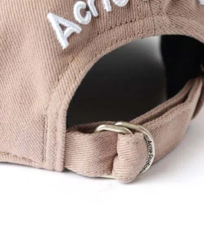 Acne Studios Logo Hat In Brown