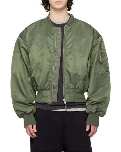 Entire Studios Nylon Bomber Jacket Puffer Jackets Green In Green