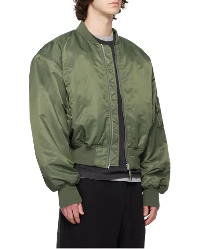 Entire Studios Nylon Bomber Jacket Puffer Jackets Green In Green