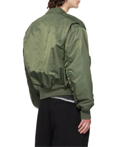 Entire Studios Nylon Bomber Jacket Puffer Jackets Green In Green