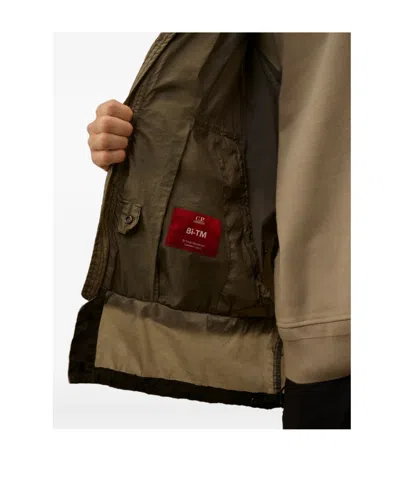 C.p. Company C.p.company Lead Grey Bitm Nylon Goggle Jacket In Green