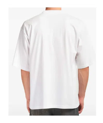 Marni Cotton T-shirt With Flocked Animal Alphabet Logo In White