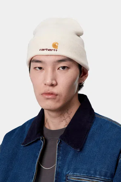 Carhartt American Script Beanie In Neutral