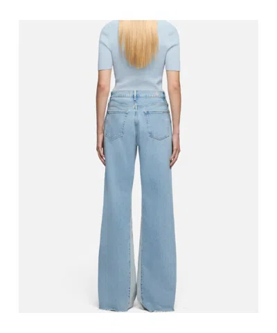 7 For All Mankind Flared Contrast Panel Jeans In Blue