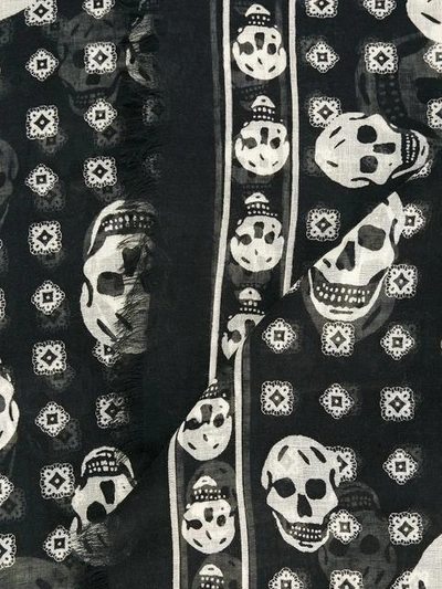 Shop Alexander Mcqueen Skull Print Scarf - Black