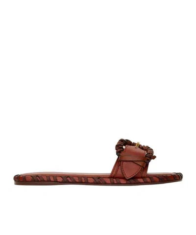 Zimmermann Alchemy Leather Sandals Open Toe Flat Sole In Multi