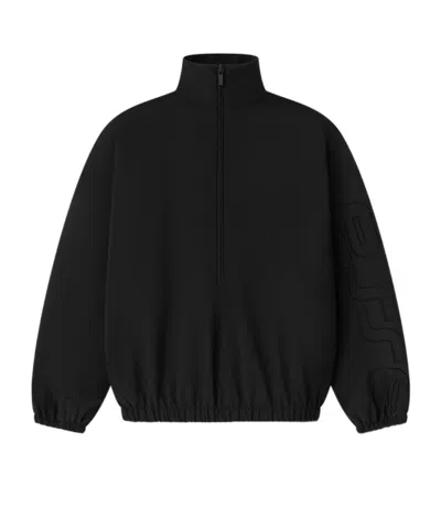 Essentials Black Active Trace Half Zip Track Jacket In Black