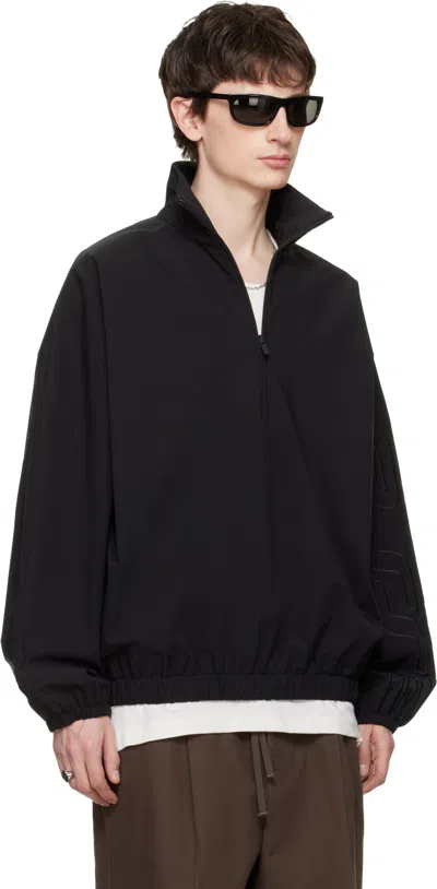 Essentials Black Active Trace Half Zip Track Jacket In Black