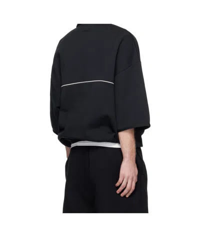 Essentials Piped Polo-style Sweatshirt In Black