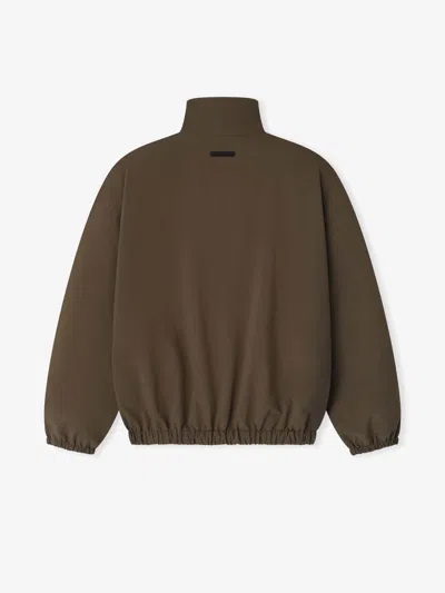Essentials Logo-embroidered Half-zip Sweatshirt In Brown
