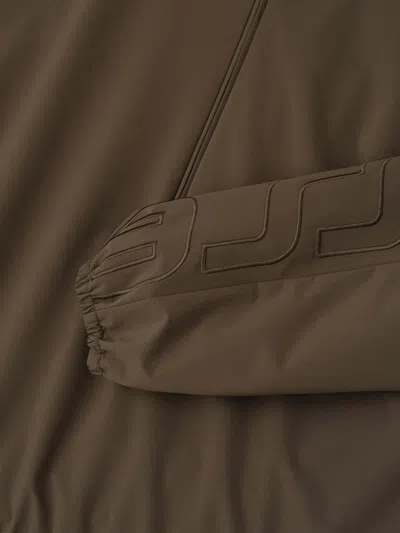 Essentials Logo-embroidered Half-zip Sweatshirt In Brown