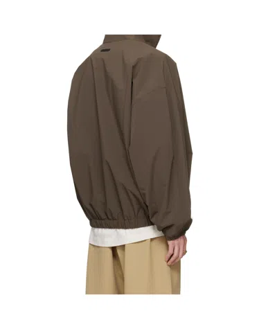 Essentials Logo-embroidered Half-zip Sweatshirt In Brown