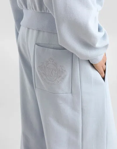 Dolce & Gabbana Drawstring Logo Track Pants In Blue
