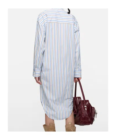 Acne Studios Striped-pattern Tie Midi Dress In Multi