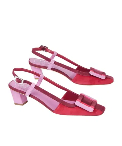 Roger Vivier Belle Vivier 45 Color-block Patent-leather Slingback Pumps In Red