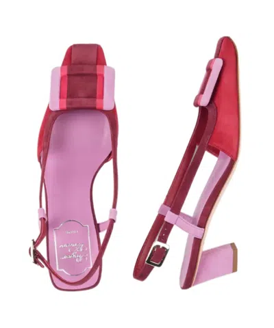 Roger Vivier Belle Vivier 45 Color-block Patent-leather Slingback Pumps In Red