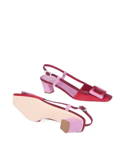 Roger Vivier Belle Vivier 45 Color-block Patent-leather Slingback Pumps In Red