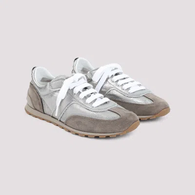 Brunello Cucinelli Monili Pull-tab Crinkle-effect Leather Low-top Sneakers In Multi
