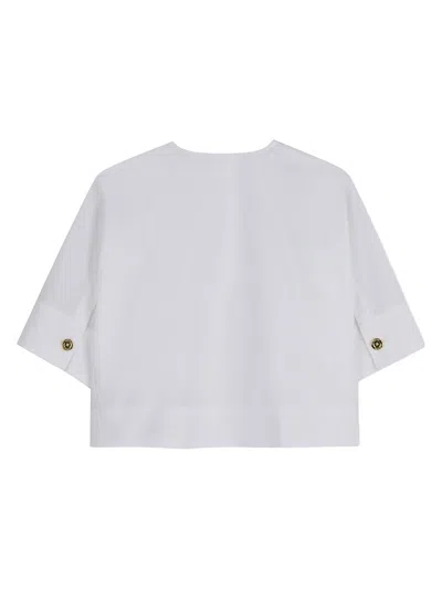 Givenchy Kids Short Sleeve Buttoned Shirt In White