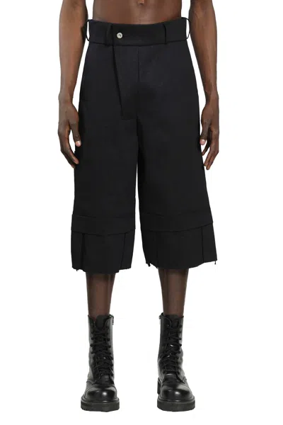 Bryan Jimene`z Denim Bunker Bermudas In Black