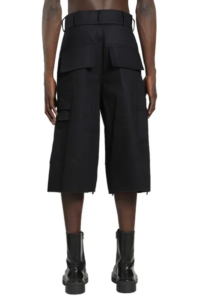 Bryan Jimene`z Denim Bunker Bermudas In Black