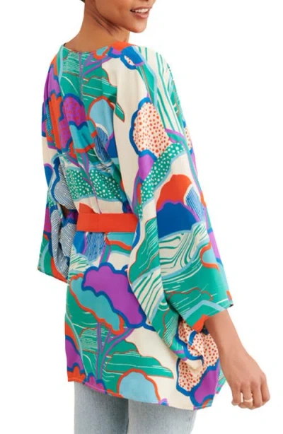 Saachi Blob Pattern Ruana In Multi