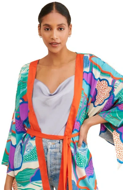 Saachi Blob Pattern Ruana In Multi