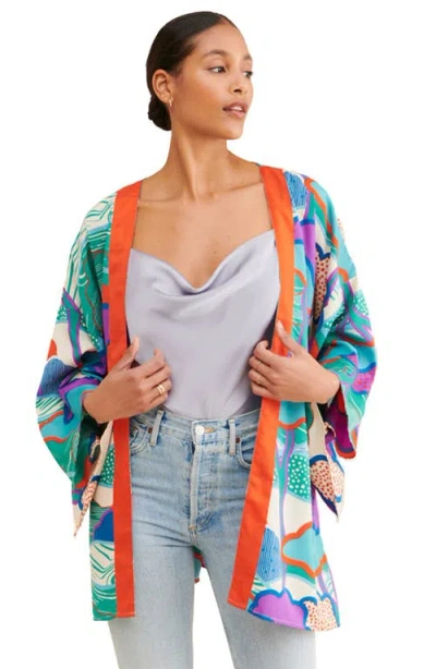 Saachi Blob Pattern Ruana In Multi