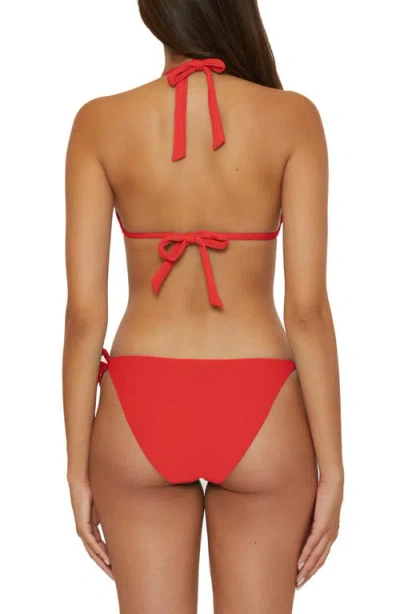 Becca Modern Edge Triangle Bikini Top In Red