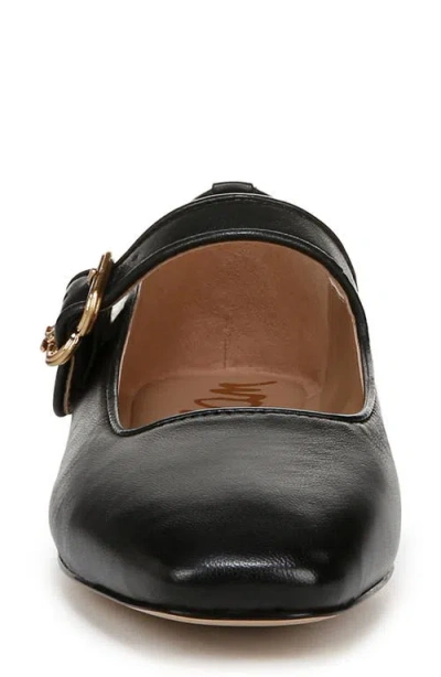 Sam Edelman Womens Black Michaela Square-toe Leather Ballet Flats