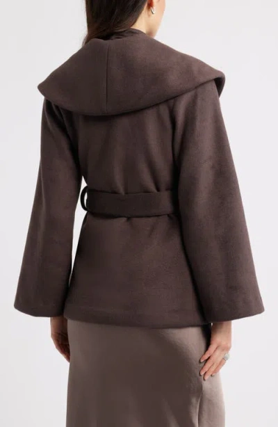 Open Edit Wrap Robe Coat In Brown