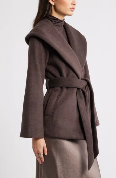 Open Edit Wrap Robe Coat In Brown