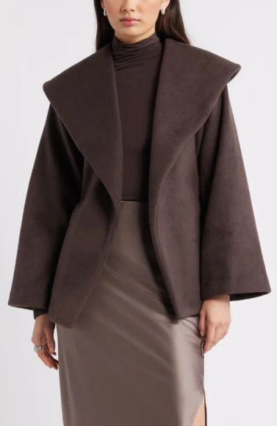 Open Edit Wrap Robe Coat In Brown