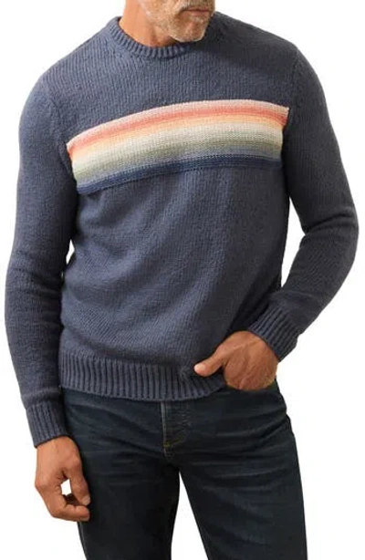 Faherty Heirloom Stripe Organic Cotton Crewneck Sweater In Gray