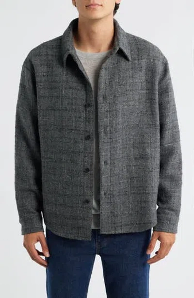 Frame Tweed Overshirt Grey Melange In Gray