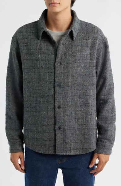 Frame Tweed Overshirt Grey Melange In Gray