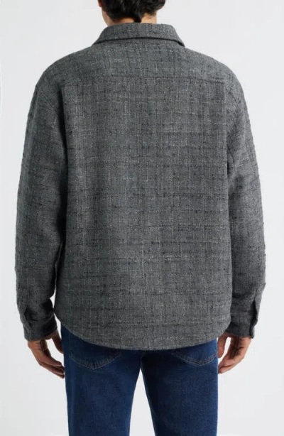 Frame Tweed Overshirt Grey Melange In Gray